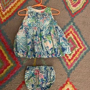 Lily Pulitzer 6-12 months sundress with matching bloomers
